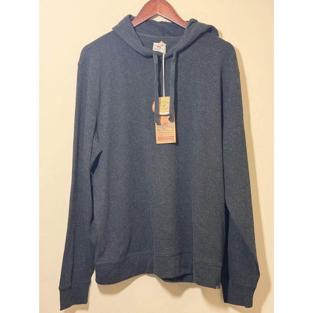 NWT Faherty Sunwashed Slub hoodie Organic Cotton ($148) Charcoal/dark Gray XL